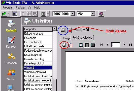 Wis Skole, printknapp